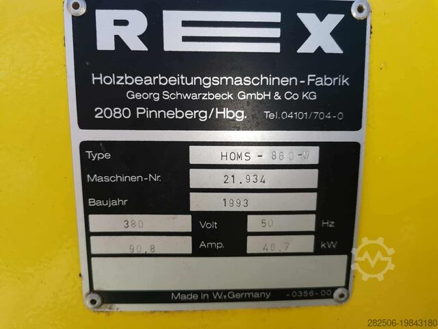 Paksuushöylä REX Homs 860 800mm planer