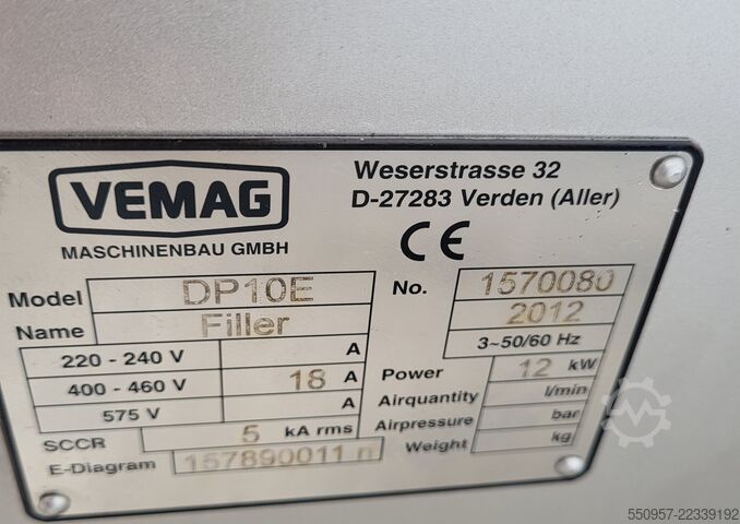 Máquina procesadora de carne Vemag DP10E