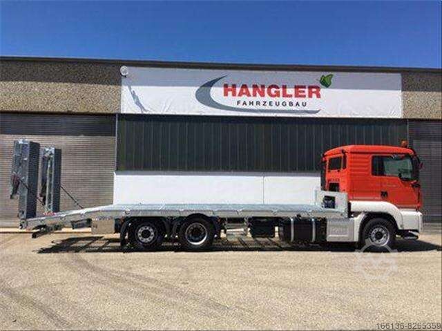 Hangler LKW Tieflade Liftmaster Aufbau für 3 Achs LKW Fahrgestell zum Transport von Arbeitsbühnen