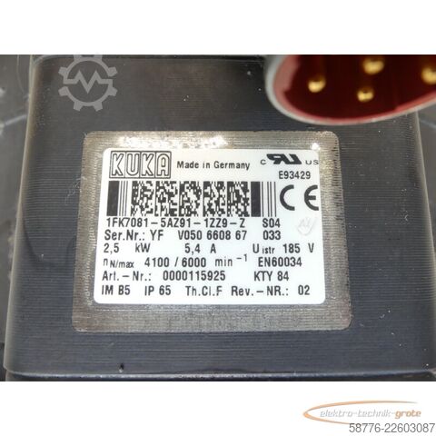 Jednostka sterująca KUKA 1FK7081-5AZ91-1ZZ9-Z S04 Servomotor SN: YFV050660867033
