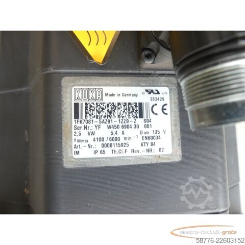 Jednostka sterująca KUKA 1FK7081-5AZ91-1ZZ9-Z S04 Servomotor SN: YFW450690430001