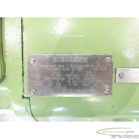 Control unit Siemens 1GG5164-0KF40-6HU1 - Z mit 2CW5167-1 Gebläse und GT 9.06L / 420K Tacho