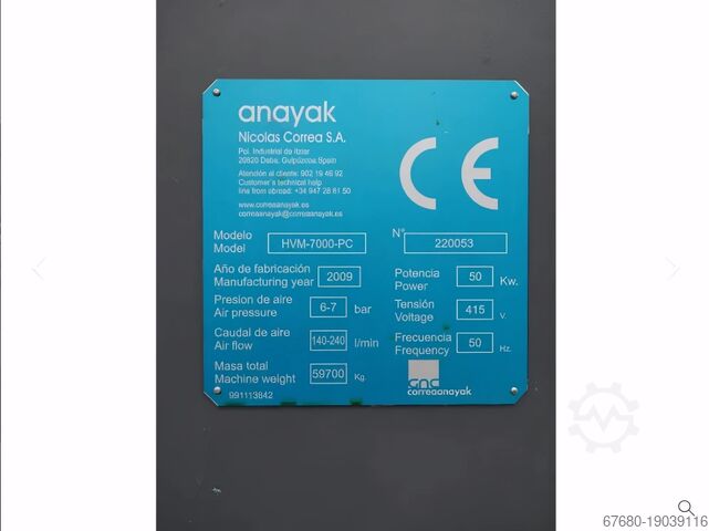 Fahrständerfräsmaschine ANAYAK HVM 7000PC