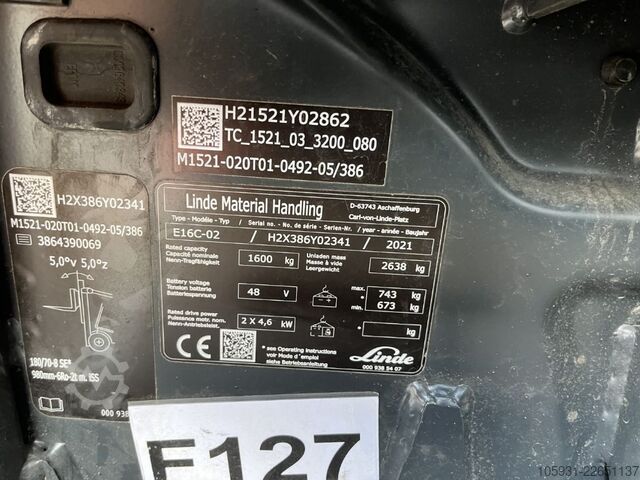 รถยกไฟฟ้า 3 ล้อ Linde E16C-02