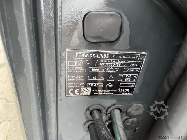 বৈদ্যুতিক 3 চাকা ফর্কলিফ্ট Linde E16-01
