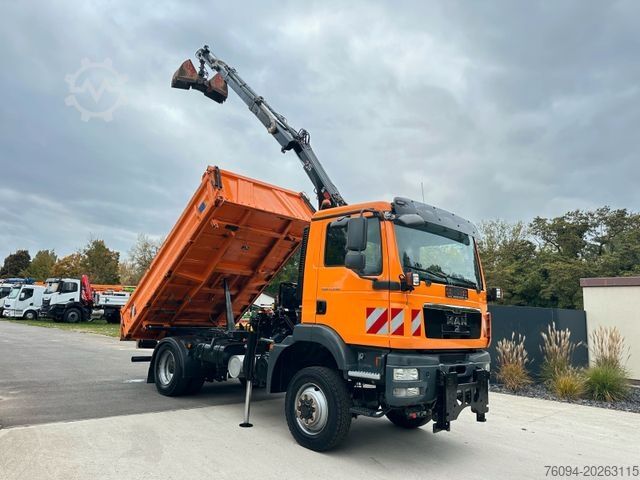 Autocamion basculant tridirecțional MAN TGM 13.250 4x4 Kipper KRAN FUNK AHK WINTERDIENST