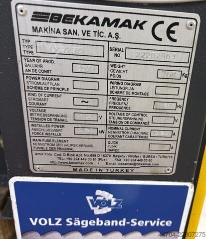 напълно автоматична лентов трион BEKA-MAK BMSO-320