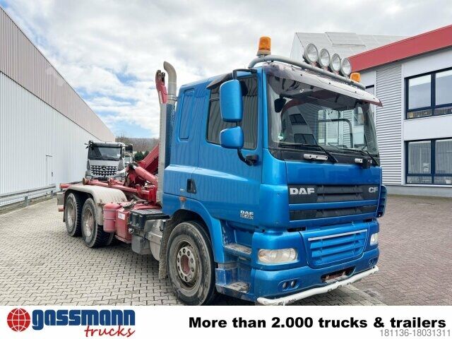 Camión portacontenedores de gancho DAF AT 85.460 6x4, Abrollkipper Palfinger T20