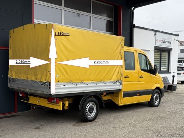 Curtain sider van MERCEDES-BENZ Sprinter 311 CDI Eur6 DoKa 6-Sitzer AHK 2,7m P+P