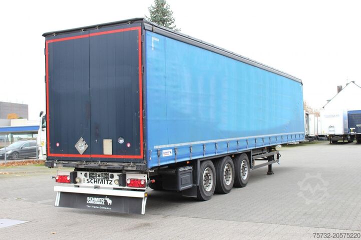 Åben sættevogn med presenning SCHMITZ Plane Edscha Liftachse Pal.-Kasten Lenkachse