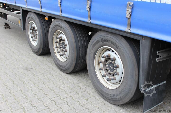 Åben sættevogn med presenning SCHMITZ Plane Edscha Liftachse Pal.-Kasten Lenkachse