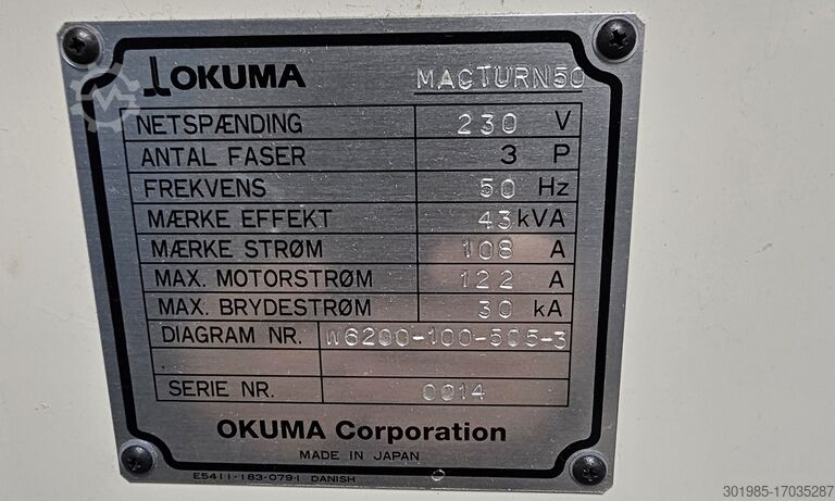 CNC-center för svarvning och fräsning Okuma MacTurn 50 x 1500