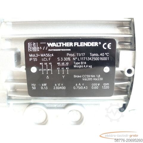 Motorri Walther Flender MA56C4 Drehstrommotor SN:L117134250016001 - ! -