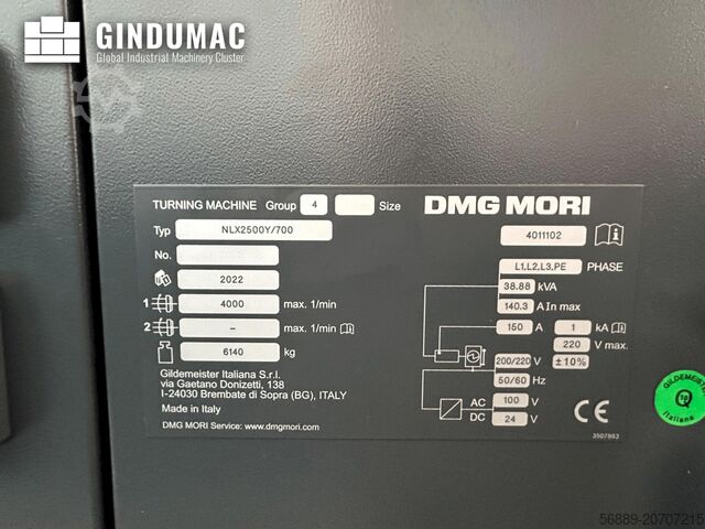 Horisontell svarvmaskin DMG MORI NLX 2500 Y / 700