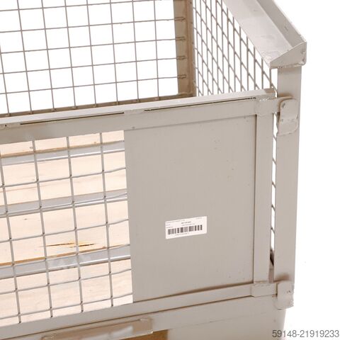 Caisse grillagée d’occasion, construction robuste avec paroi amovible, L : 1240, l : 835, H : 630 Kruizinga 99-735-600GB