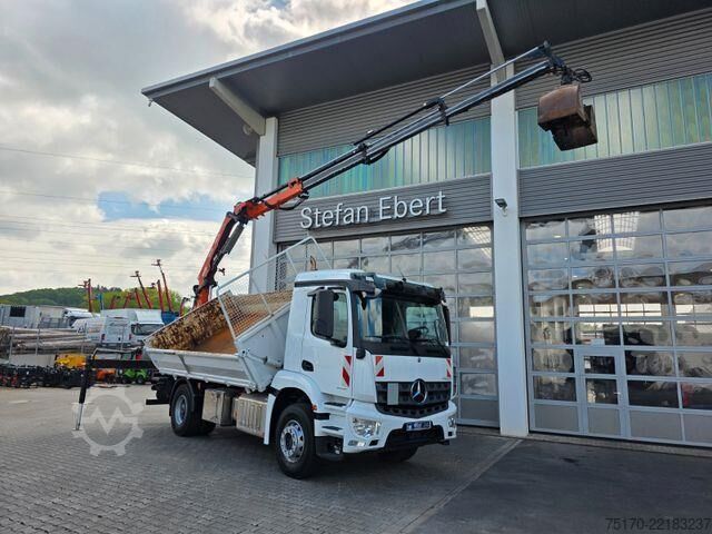 डंप ट्रक Mercedes-Benz Arocs 1835 KK Heckkran Atlas 126.3E-A3L Funk