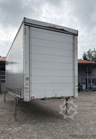 Thân hoán đổi với sàn phẳng và bạt phủ Wecon Jumbo XXL Innen 3090 mm Hubdach Verzinkt