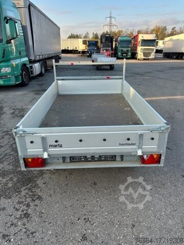 Open trailer MARTZ HOCHLADER + 250/2 2T VERZINKT, KNOTT-ACHSEN, RESERVERAD, 3.STK VORHANDEN