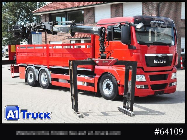 מנוף מותקן על משאית MAN TGX 26.400 LL, Hiab XS 166, Lenk-Liftachse,