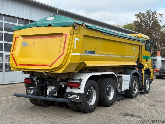 Camión volquete MAN TGS 32.470 8x4 Muldenkipper Schmitz elekt. Plane