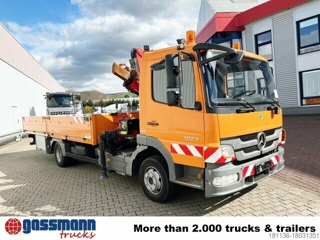 Camion cu platformă Mercedes-Benz Atego 1024 L 4x2 mit Kran Fassi F80A.0.21
