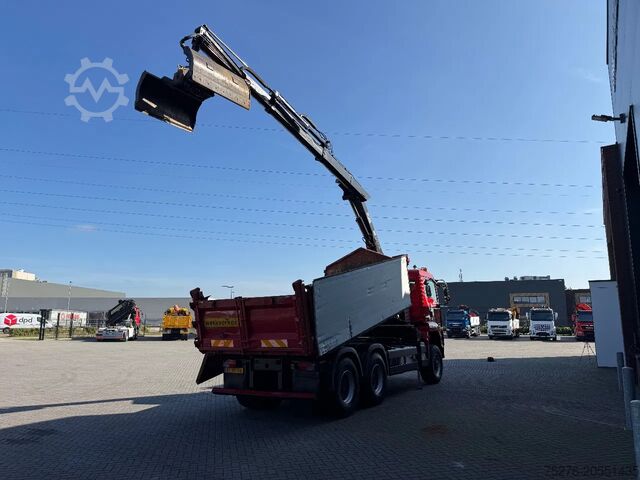 Tipper with crane MAN TGA 26.360 6x6 Kipper/ Hiab 144 E-2 HiPro Euro 5