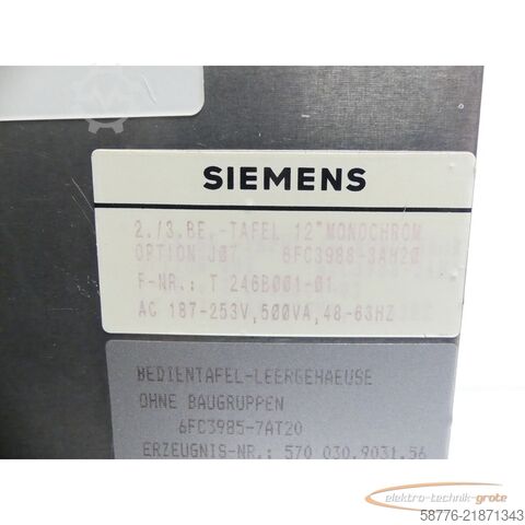 コンポーネント Siemens 6FC3985-7AT20 12" Bedientafelgehäuse mit 6FC3988-3AH20 Tastatur