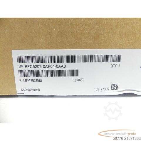 Komponenta Siemens 6FC5203-0AF04-0AA0 Bedientafelfront SN: LBM9637587 --