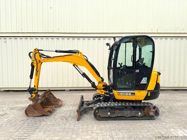 Minigraver JCB 8026 CTS / 2021 BJ / 1.589 H / 3 x Löffel