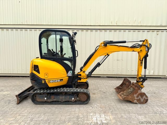 Minigraver JCB 8026 CTS / 2021 BJ / 1.589 H / 3 x Löffel