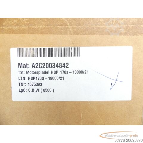 Component Emag / GMN HSP 170S - 18000/21 / 368945 / 1009558 Spindel - ! -