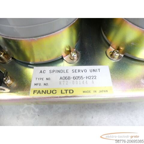 Fanuci komponent Fanuc A06B-6055-H222 Spindelsteuerung / AC Spindle Servo Unit SN: K72-00144A