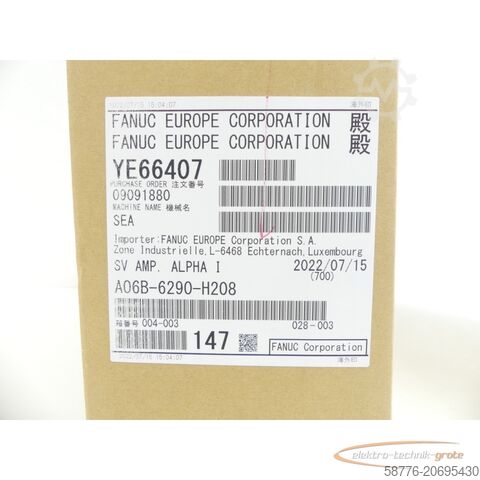 Fanuci komponent Fanuc A06B-6290-H208 Servo Amplifier Version: H SN:V22609521 - ! -