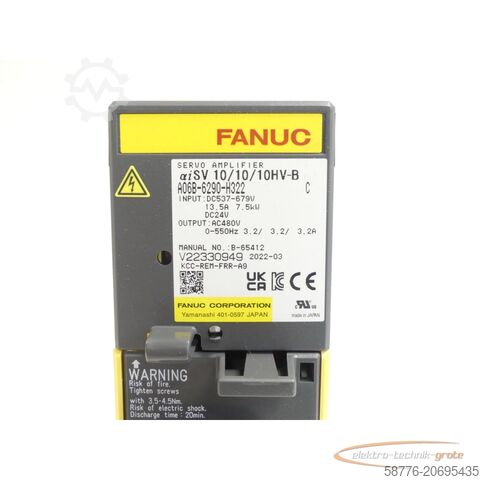 Fanuc bileşeni Fanuc A06B-6290-H322 Servo Amplifier Version: C SN:V22330949 - ! -