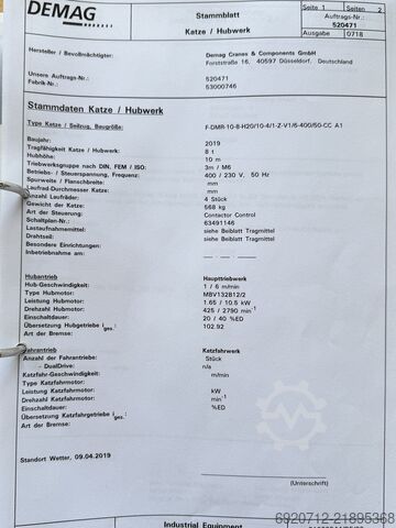 Stahlseilzug Demag 2 pc. Hoist 8T | 10m | 2019