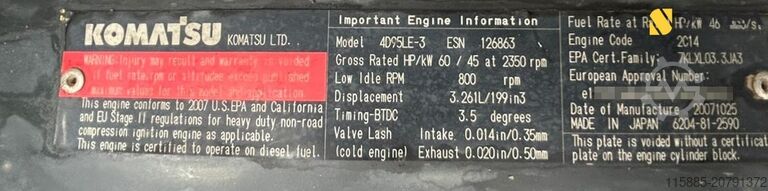 Kuormaaja Komatsu WA 80-5/4.1 Schaufel/Paletten Gabel