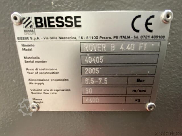 2005 BIESSE ROVER B 4.40 FT 3-ása CNC vinnslumiðstöð BIESSE ROVER B 4.40 FT