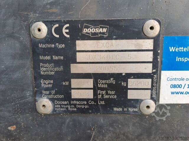 Máy xúc bánh xích Doosan DX 340 LC-5 (Full Topcon 3D GPS)