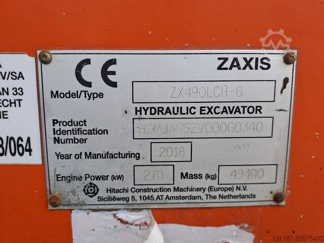 Excavadora sobre orugas Hitachi ZX 490 LC H-6 (Lift Cab)