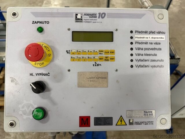 Balança de controlo com rejeição Format 1 spol, s.r.o. 0,4-20 kg