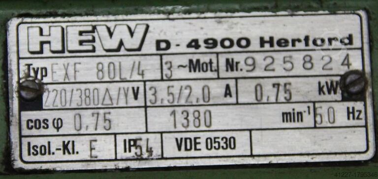 전기 모터 0.75kW 1380rpm HEW EXF80/L4