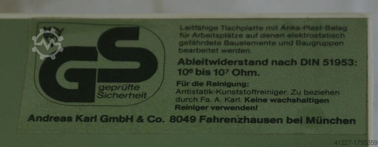 Electrician's workbench ESD workplace Andres Karl Leitfaehige Tischplatte