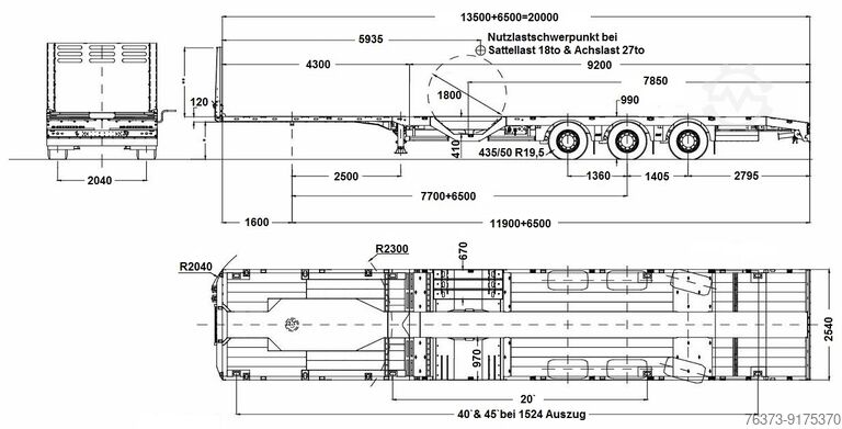 Plattform Auflieger Faymonville MAX Trailer 3-Achs-Mega-Tele-Plateau-Radmulden