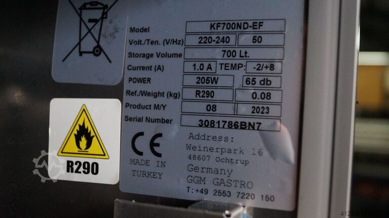 Rozsdamentes acél hűtőszekrény GGM Gastro KF700ND-EF