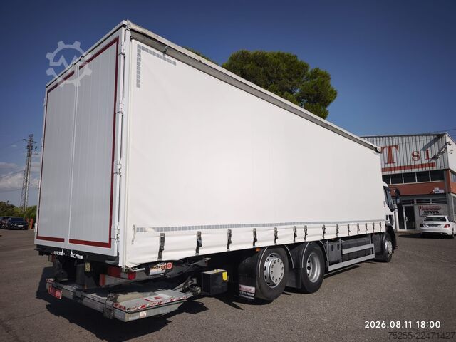 Camión plataforma con toldo RENAULT 26.320 D WIDE 6X2 EURO 6
