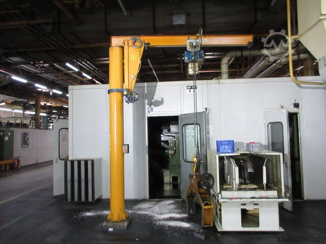 立柱旋转吊车、旋转吊车、链式提升机 ABUS Kran Drehkran Schwenkkran 500KG VS 0,5t 500Kg 2,5m Abus + GM Kettenzug