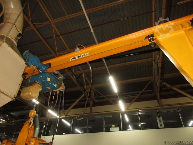 Zwenkkraan met kolom, draaischakel, kettingtakel ABUS Kran Drehkran Schwenkkran 500KG VS 0,5t 500Kg 2,5m Abus + GM Kettenzug