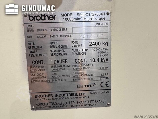Horisontalt maskineringssenter Brother Speedio S700X1