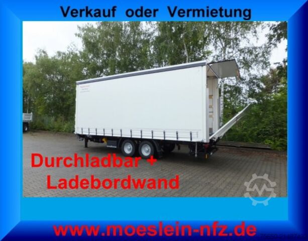Åben trailer med presenning Möslein TPS 11 DL 7,30  neuer Planenanhänger, Ladebordwand + Durchladbar