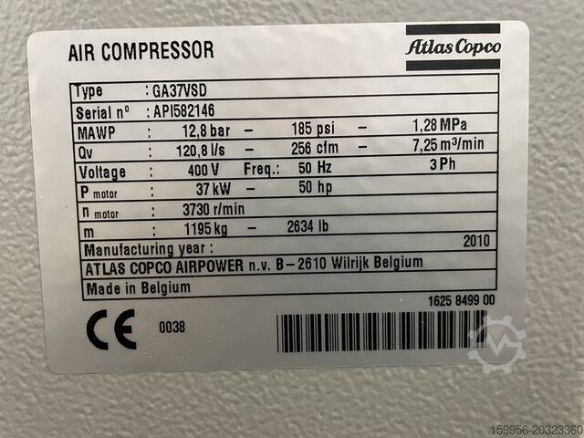 Schraubenkompressor Atlas Copco GA37-VSD-FF